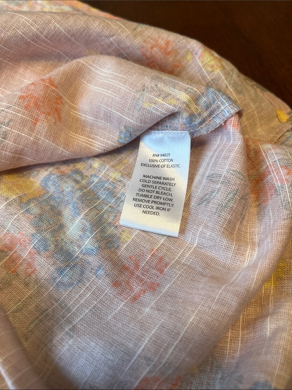 Peach floral 100% cotton dress - Picture 4 of 6